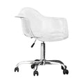 Chaise de bureau en acrylique transparent avec base chromée