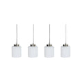 Suspensions en verre blanc à motifs rayés - 4 unités