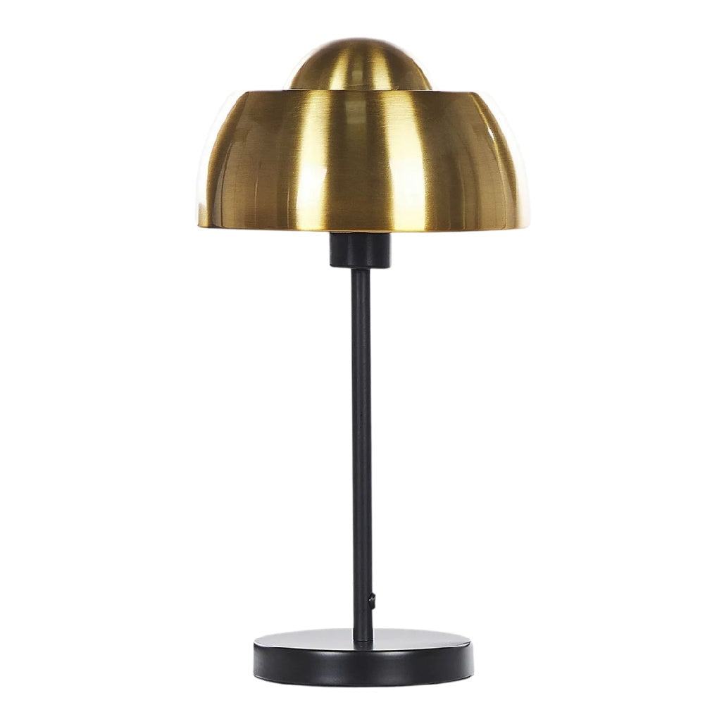 Lampe de table en métal doré avec pieds noirs
