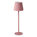 Lampadaire moderne en métal rose avec abat-jour plissé
